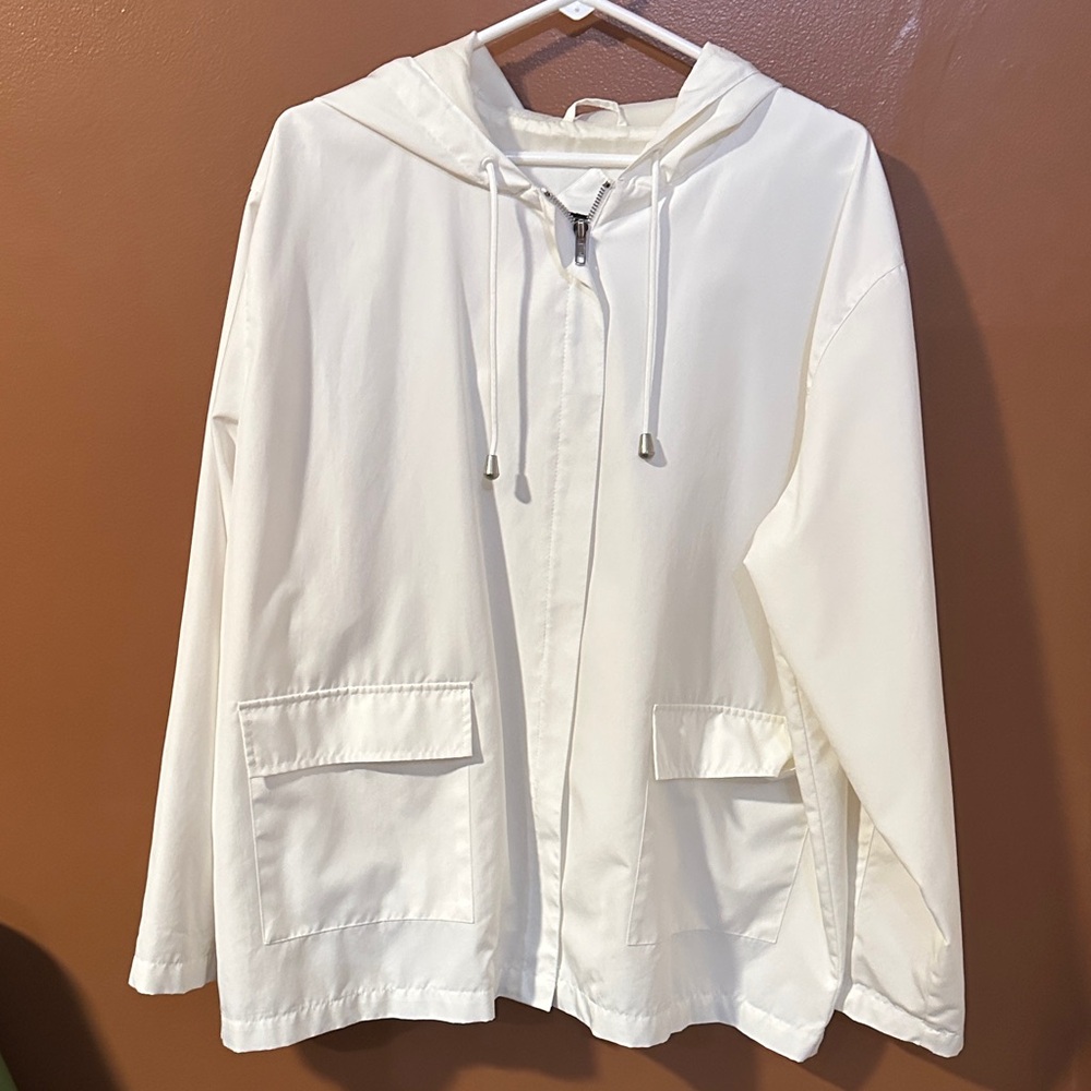 Outbrook White Rain Coat Jacket Women’s 1X - Picture 3 of 5